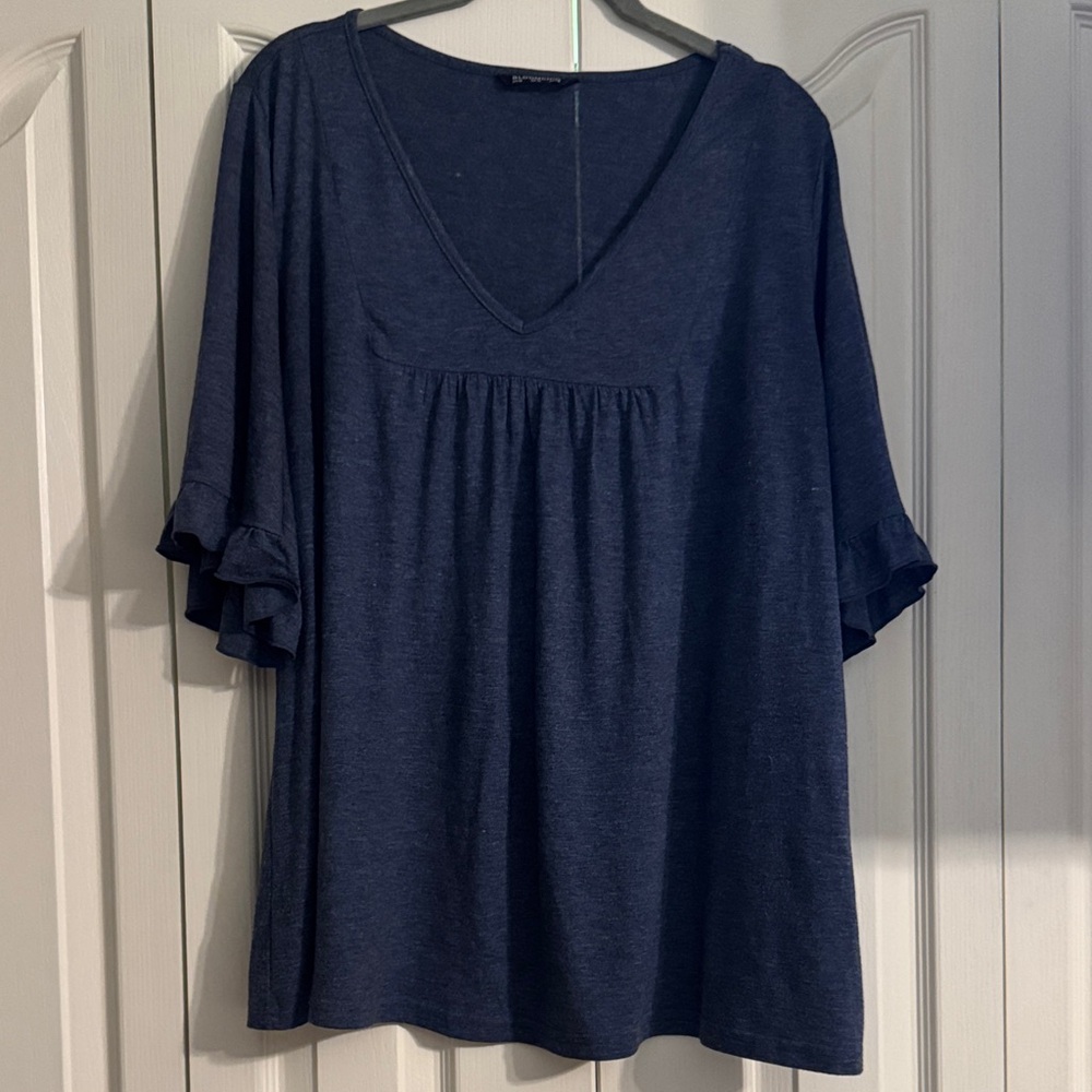 BloomChic Navy V-Neck Blouse